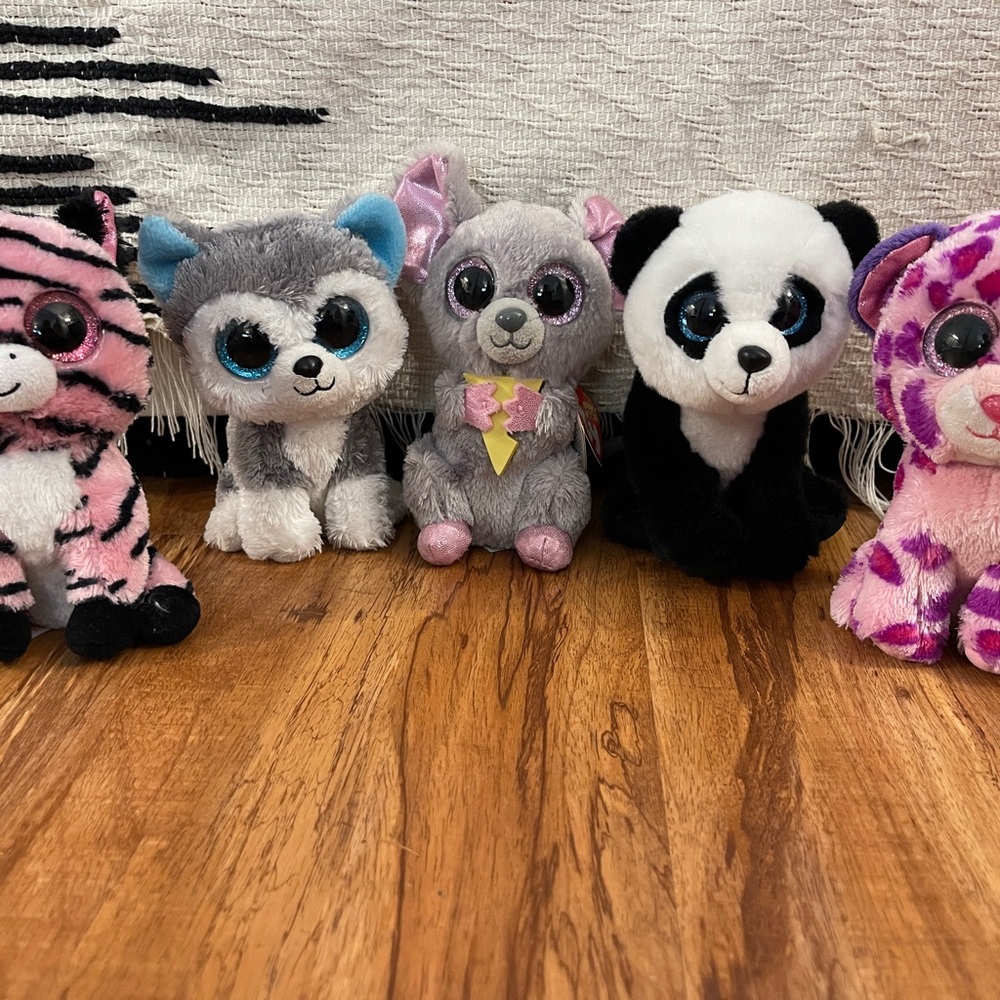 Ty Gray and Black Plush Small Pets Collection